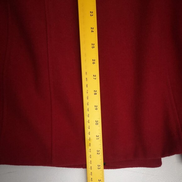 Laura Ladies Size 12 Red Wool Blend Straight Fit Button Front Lined Pea Coat - Picture 9 of 9